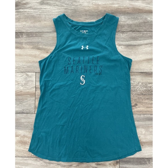 Under Armour Tops - Under Armour Seattle Mariners HeatGear Tank Top Teal Womens Small Cutout Back